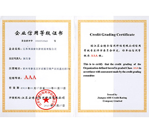 企業(yè)信用等級證書AAA